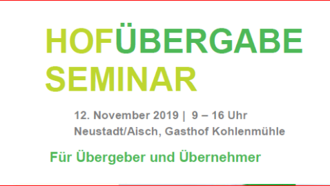 Hofübergabeseminar für Übergeber und Übernehmer