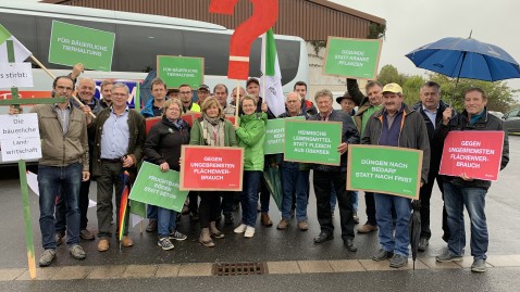 Demonstranten vor der Agrarministerkonferenz