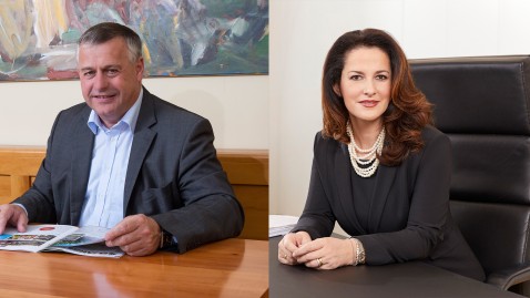 Collage: Präsident Heidl und Ministerin Kaniber