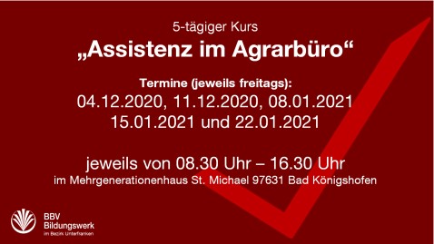Assistentin im Agrarbüro NES 2020