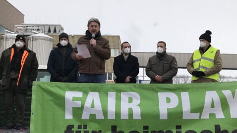 BBV Vizepräsident Günther Felßner bei Demo in Ochsenfurt
