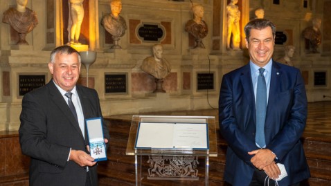 Bauernpräsident Walter Heidl mit Ministerpräsident Markus Söder. 