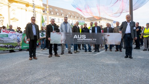 Bei der Demonstration Ausgebimmelt