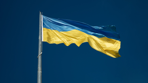 Wehende Ukraine Flagge