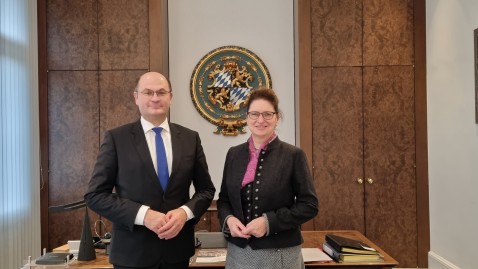 Antrittsbesuch Landesbäuerin Singer bei Staatsminister Füracker