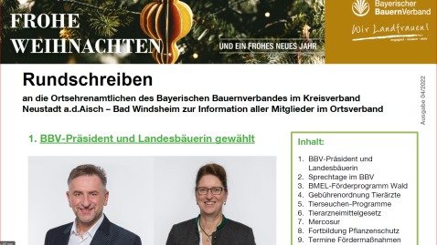 Rundschreiben Ortsehrenamtliche Dezember 2022 / Januar 2023 KV NEA-BW