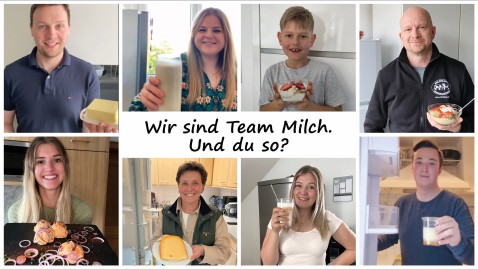 Menschen zeigen Milchprodokte