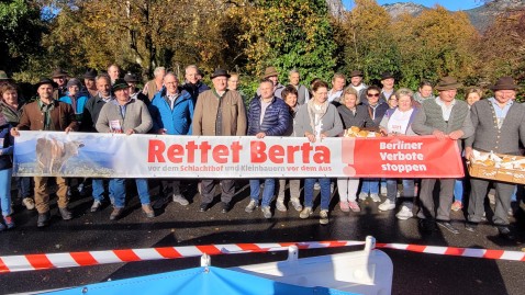 Protestaktion in GAP unter dem Motto "Rettet Berta"