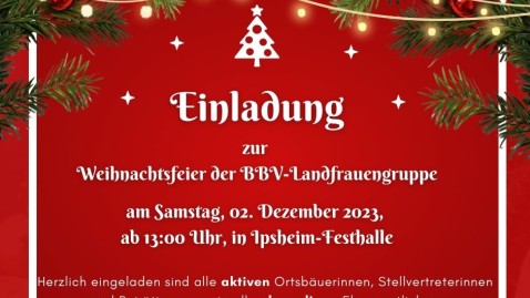 Weihnachtsfeier der BBV-Landfrauengruppe KV NEA-BW