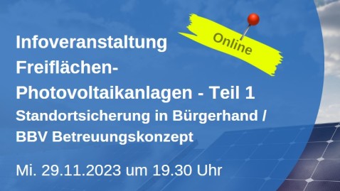 Online-Info-Veranstaltung zu Freiflächen-PV-Anlagen
