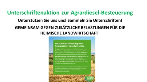 Unterschriftenaktion Agrardiesel