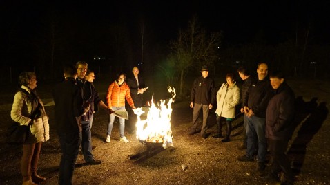 Landwirte  vor Feuer