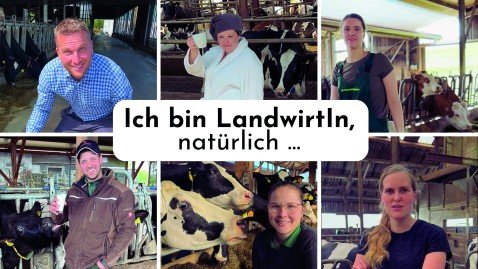 Collage aus Fotos von Landwirten