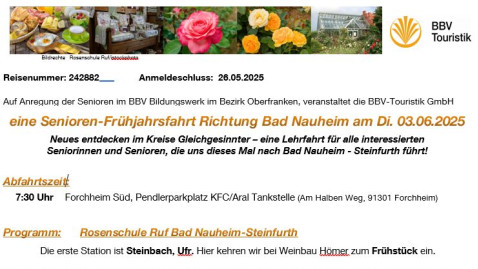 Seniorenfahrt Forchheim 2025