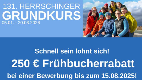 Sharepic des Grundkurses zum Frühbucherrabatt