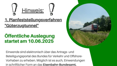 1. Planfeststellungsverfahren "Güterzugtunnel"