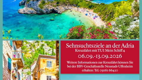 Kreuzfahrt - Sehnsuchtsziele an der Adria - vom 06. - 13. September 2026