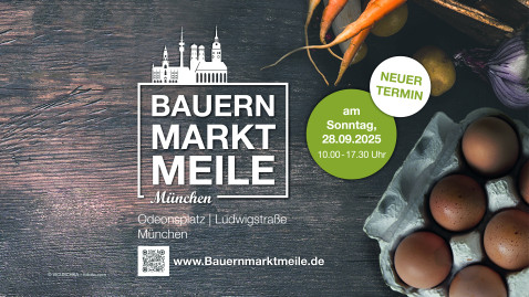 Bewerbung Bauernmarktmeile 2025 am 28. September auf dem Odeonsplatz 