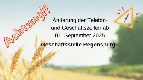 Änderung Telefon- und Geschäftszeiten