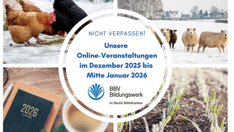 Online-Veranstaltungen des BBV Bildungswerkes im Dezember 2025 bis Mitte Januar 2026