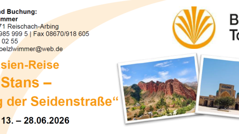 Zentralasien-Reise “Die 5 Stans – Entlang der Seidenstraße“ Flugreise 13. – 28.06.2026