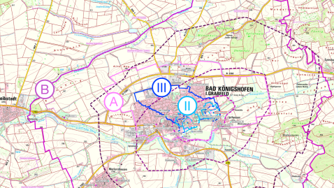 Ausschnitt Karte Heilquellenschutzgebiet Bad Königshofen