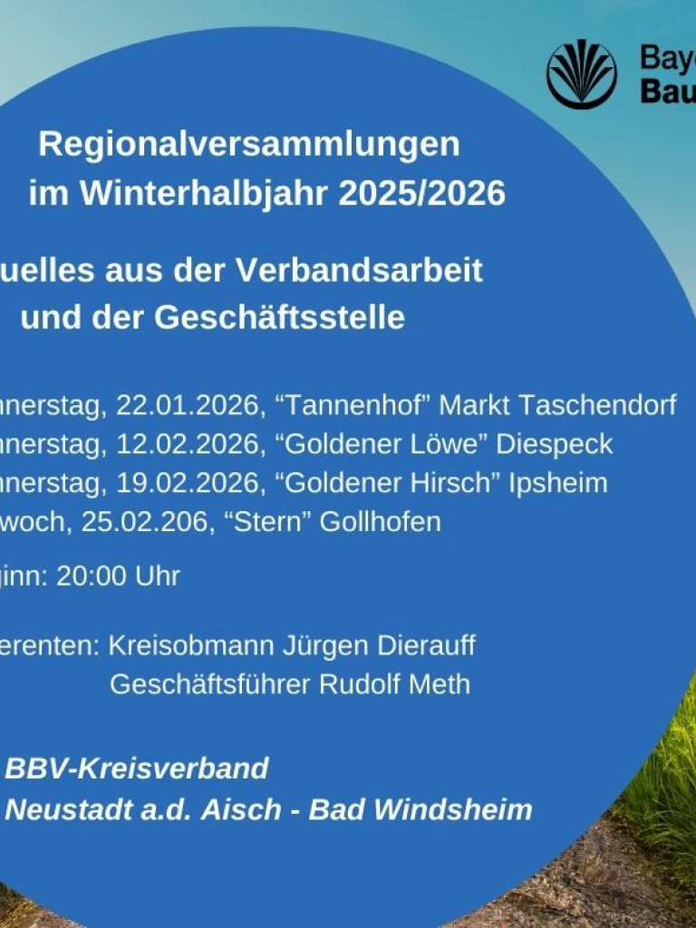 Regionalversammlungen im Winterhalbjahr 2025/2026 KV NEA-BW