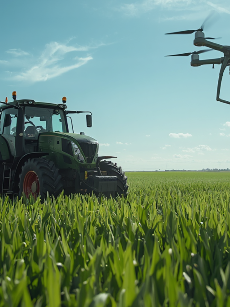 Traktor und Drohne