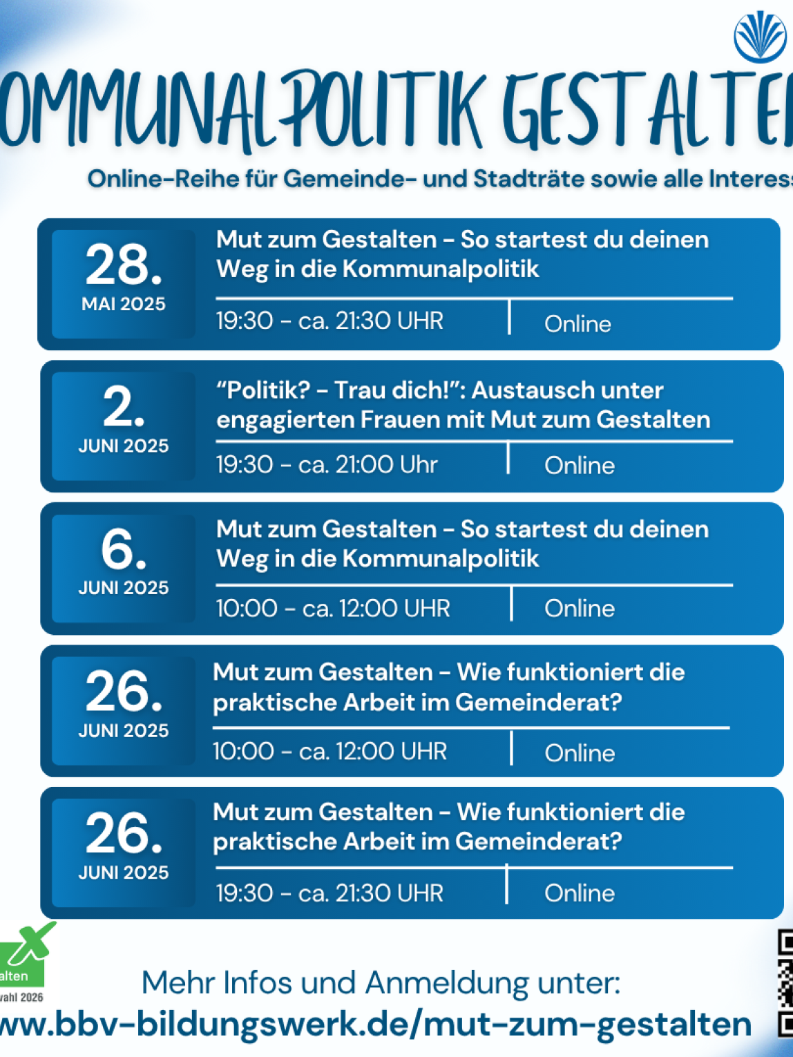 Online Veranstaltungen zu Kommunalwahlen 2026