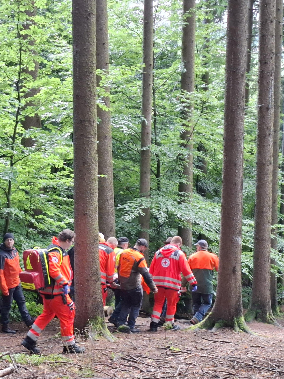 Rettungsübung im Wald