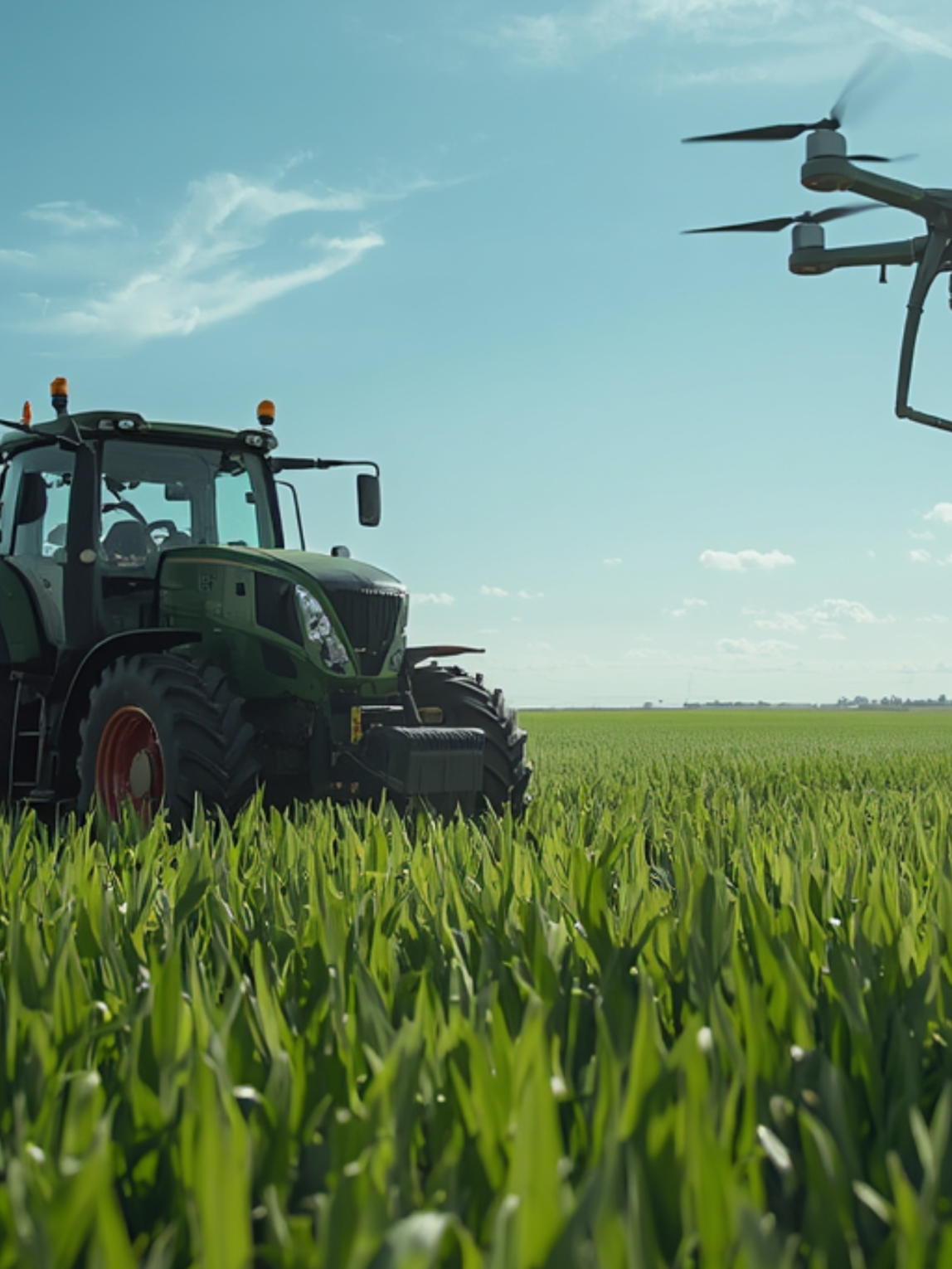 Traktor und Drohne