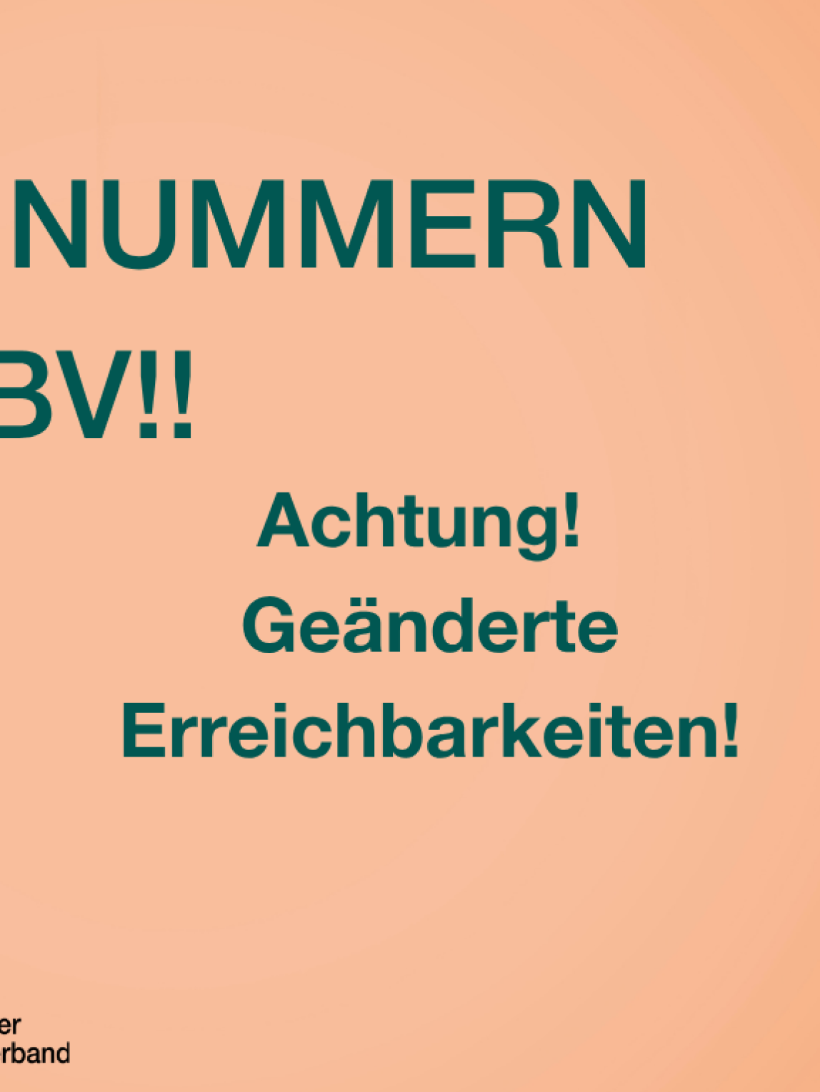 geänderte Telefonnunmmern
