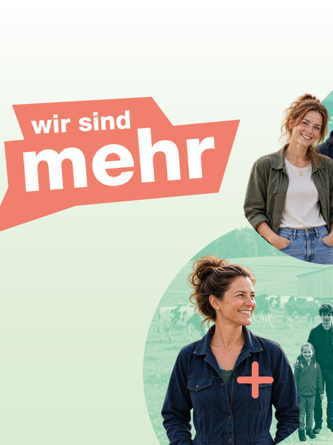 Bilder von BBV-Mitgliedern und Schriftzug "wir sind mehr"