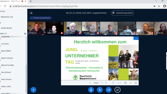 Online-Jungunternehmertag Refernten und Teilnehmer Online-Jungunternehmertag Refernten und Teilnehmer