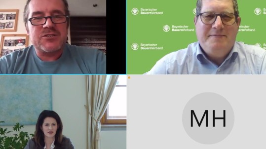 Eddi Thomas, Steafn Köhler und Ministerin Michaela Kaniber Videokonferenz mit Staatsminiserin Michaela Kaniber