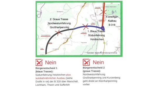 Holzkirchen Südumgehung Grafik Trasse