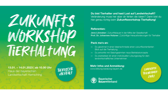 Flyer Zukunftsworkshop Tierhaltung