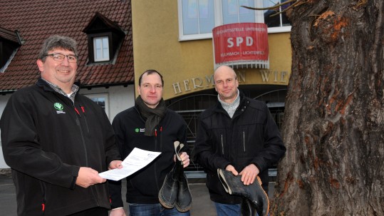 Protest der Kulmbacher Kreisobmänner vor der SPD