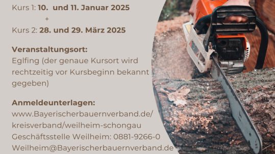 Sharepic Motorsägenkurse 2025