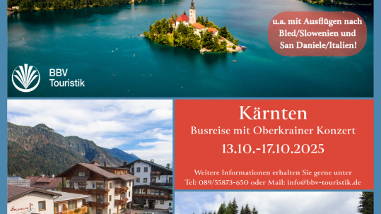 Kärnten mit Oberkrainerkonzert BBV Touristik - Reise nach Kärnten