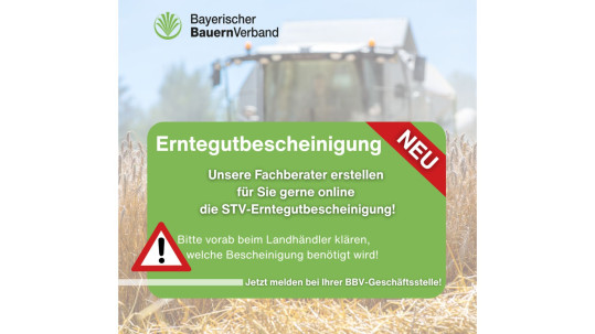 Info Erntegutbescheinigung