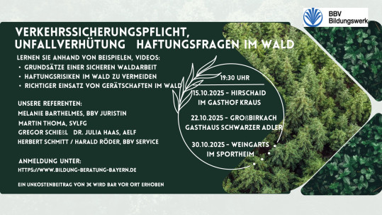 Wald Termine Oktober 2025