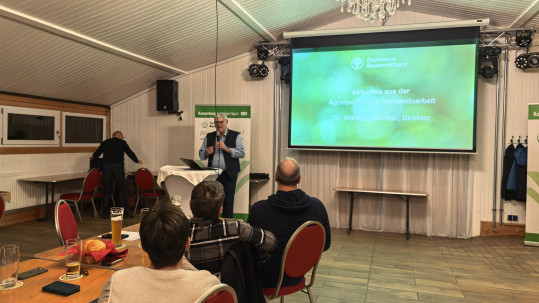 BBV-Präsident Greif während seines Vortrages