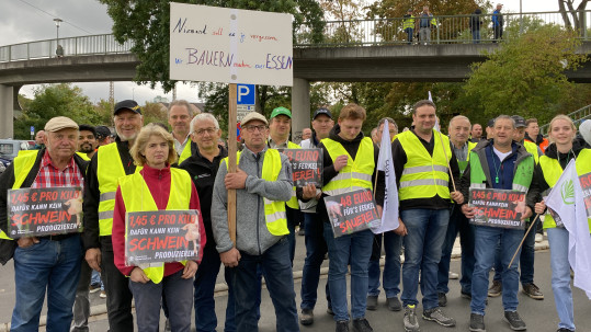 Demonstranten mit Plakaten