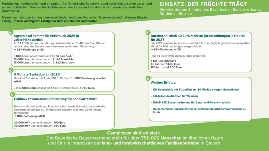 Grafische Darstellung der BBV-Erfolge, die sich auch finanziell positive auf die Mitgliedsbetriebe auswirken